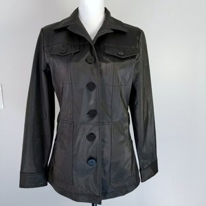 Weather Tamer black peacoat jacket raincoat PVC windbreaker